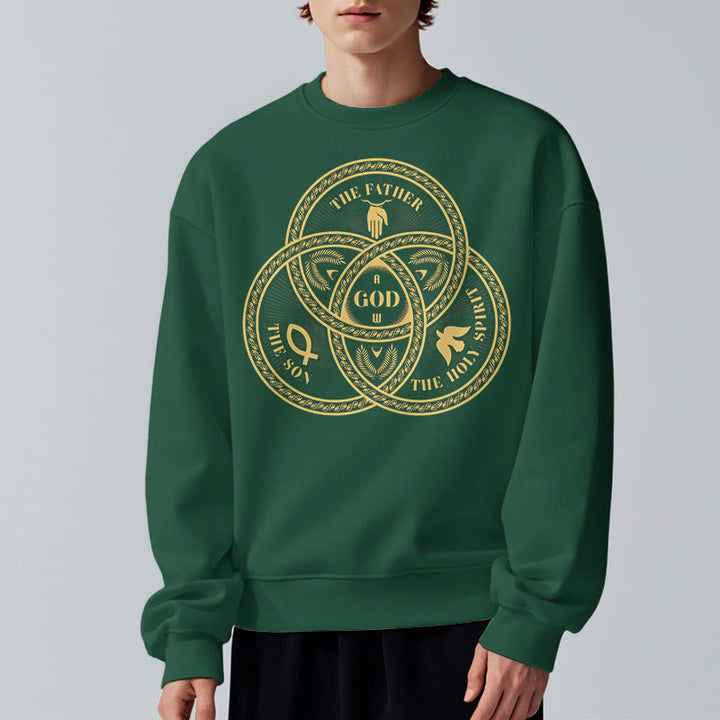 Christianartworkshop Sweatshirt im klassischen Stil mit Fleecefutter für die Heilige Dreifaltigkeit und Einheit aus Polyester