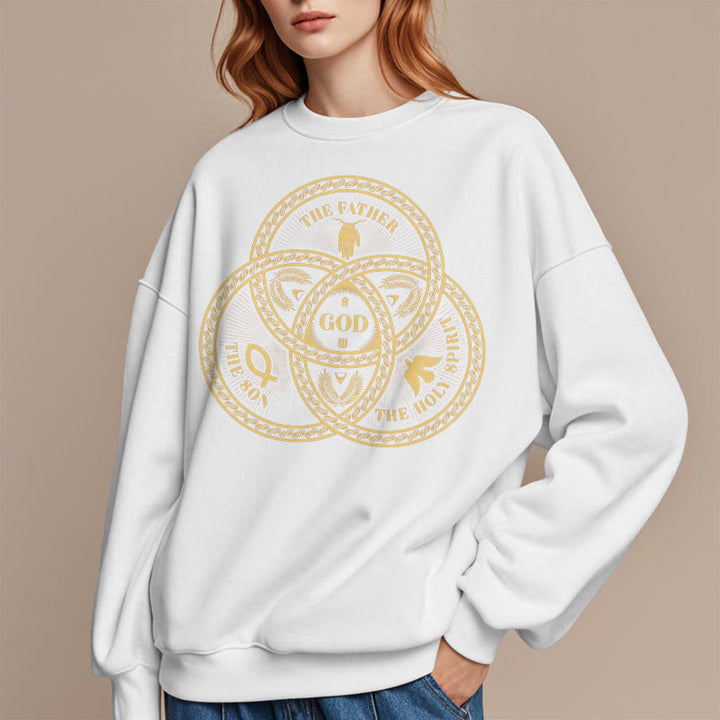 Christianartworkshop Sweatshirt im klassischen Stil mit Fleecefutter für die Heilige Dreifaltigkeit und Einheit aus Polyester - image 7