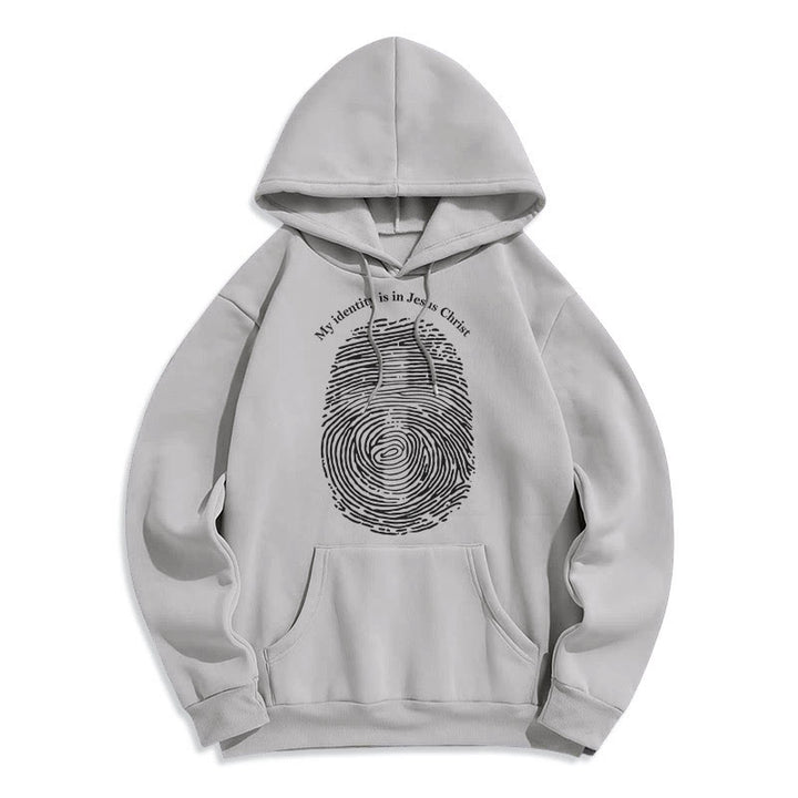Christianartworkshop Klassischer Stil: Meine Identität liegt im Kreuz von Jesus Christus. Polyester-Kapuzenpullover mit Fleecefutter