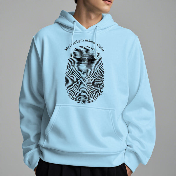 Christianartworkshop Klassischer Stil: Meine Identität liegt im Kreuz von Jesus Christus. Polyester-Kapuzenpullover mit Fleecefutter