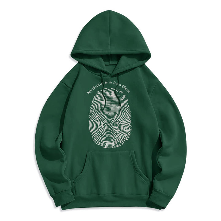 Christianartworkshop Klassischer Stil: Meine Identität liegt im Kreuz von Jesus Christus. Polyester-Kapuzenpullover mit Fleecefutter