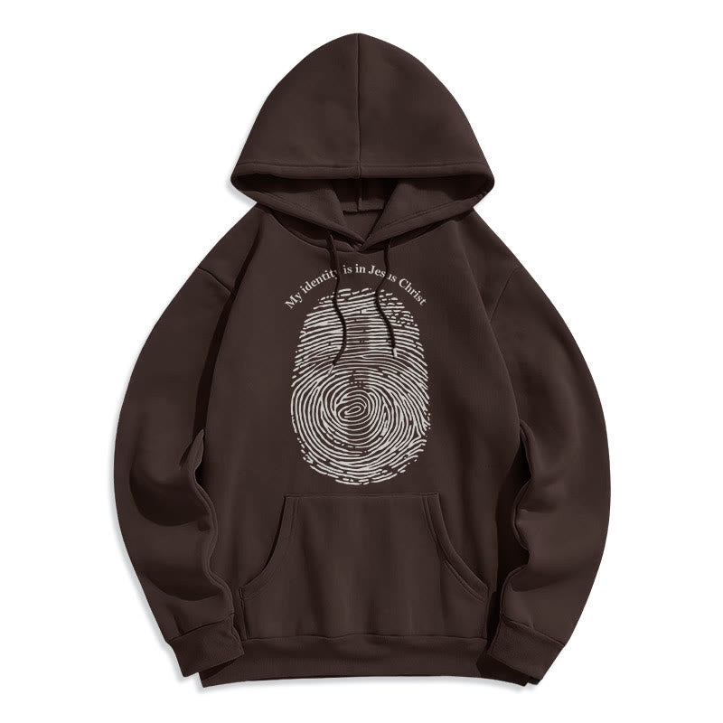 Christianartworkshop Klassischer Stil: Meine Identität liegt im Kreuz von Jesus Christus. Polyester-Kapuzenpullover mit Fleecefutter