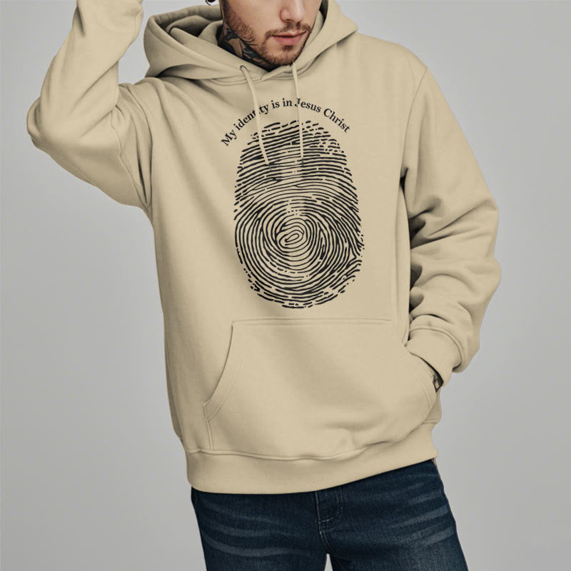 Christianartworkshop Klassischer Stil: Meine Identität liegt im Kreuz von Jesus Christus. Polyester-Kapuzenpullover mit Fleecefutter