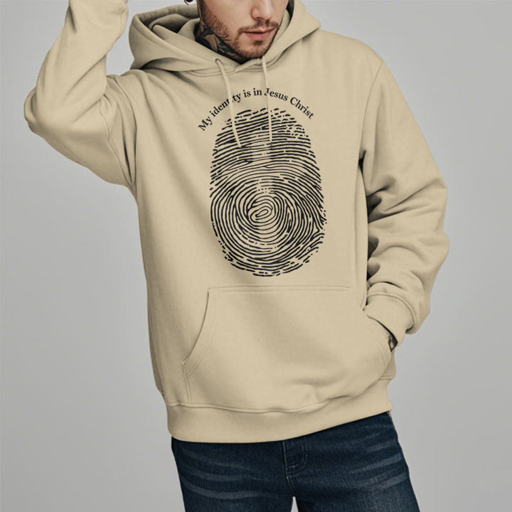 Christianartworkshop Klassischer Stil: Meine Identität liegt im Kreuz von Jesus Christus. Polyester-Kapuzenpullover mit Fleecefutter