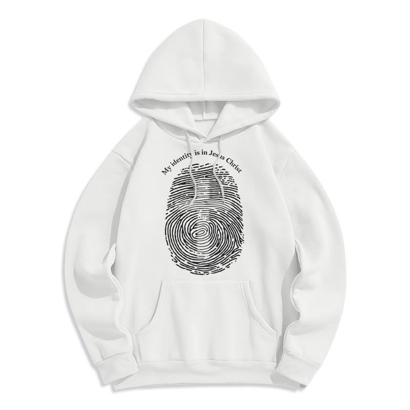 Christianartworkshop Klassischer Stil: Meine Identität liegt im Kreuz von Jesus Christus. Polyester-Kapuzenpullover mit Fleecefutter - Weiß - 2XL - image 0