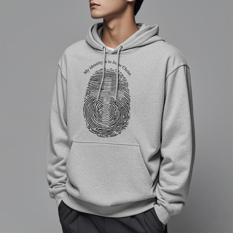 Christianartworkshop Klassischer Stil: Meine Identität liegt im Kreuz von Jesus Christus. Polyester-Kapuzenpullover mit Fleecefutter