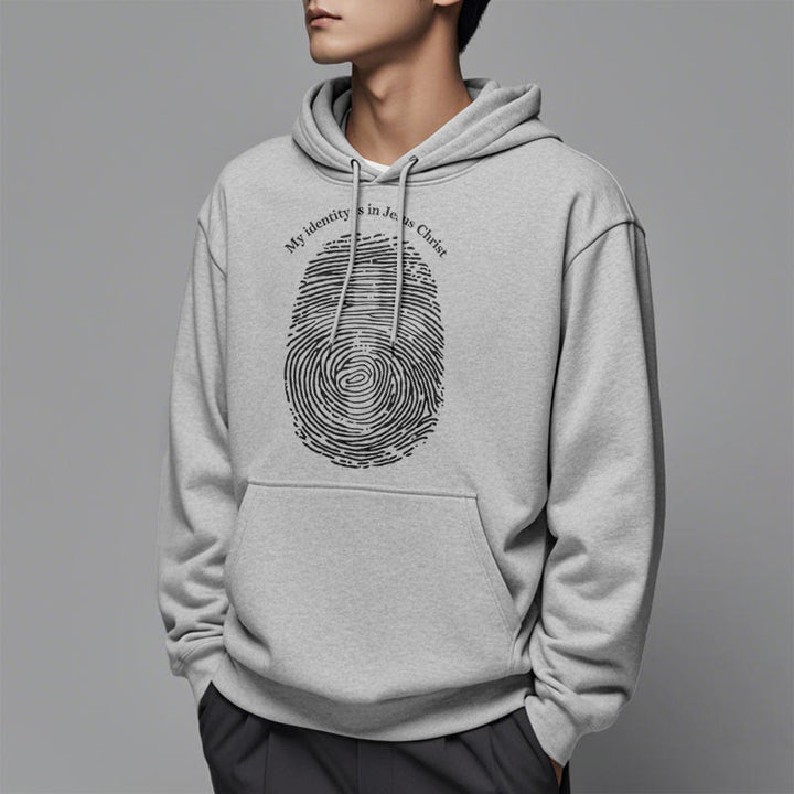 Christianartworkshop Klassischer Stil: Meine Identität liegt im Kreuz von Jesus Christus. Polyester-Kapuzenpullover mit Fleecefutter