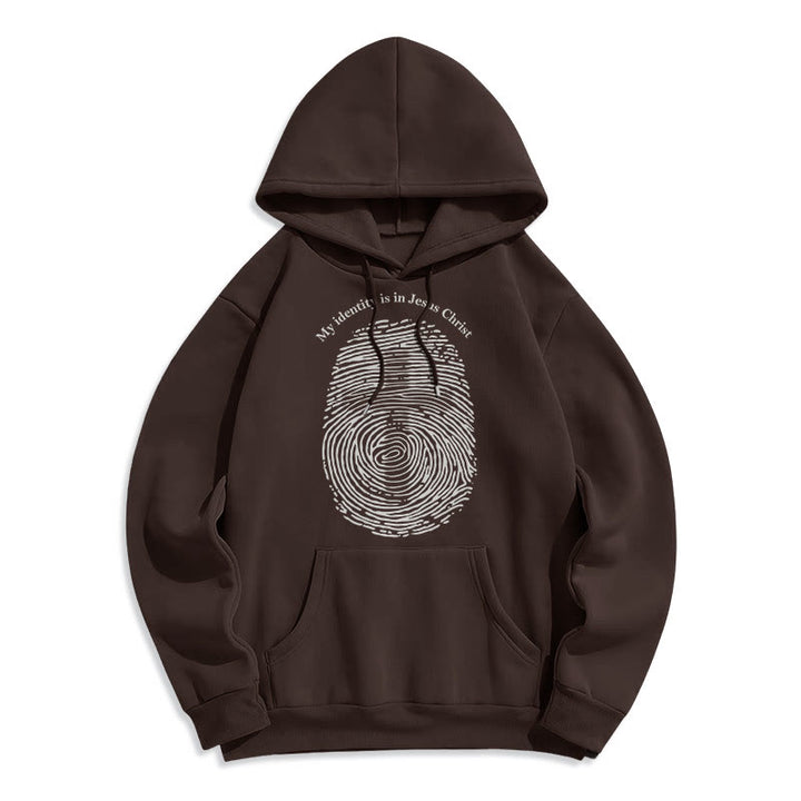 Christianartworkshop Klassischer Stil: Meine Identität liegt im Kreuz von Jesus Christus. Polyester-Kapuzenpullover mit Fleecefutter - Braun - 2XL - image 15