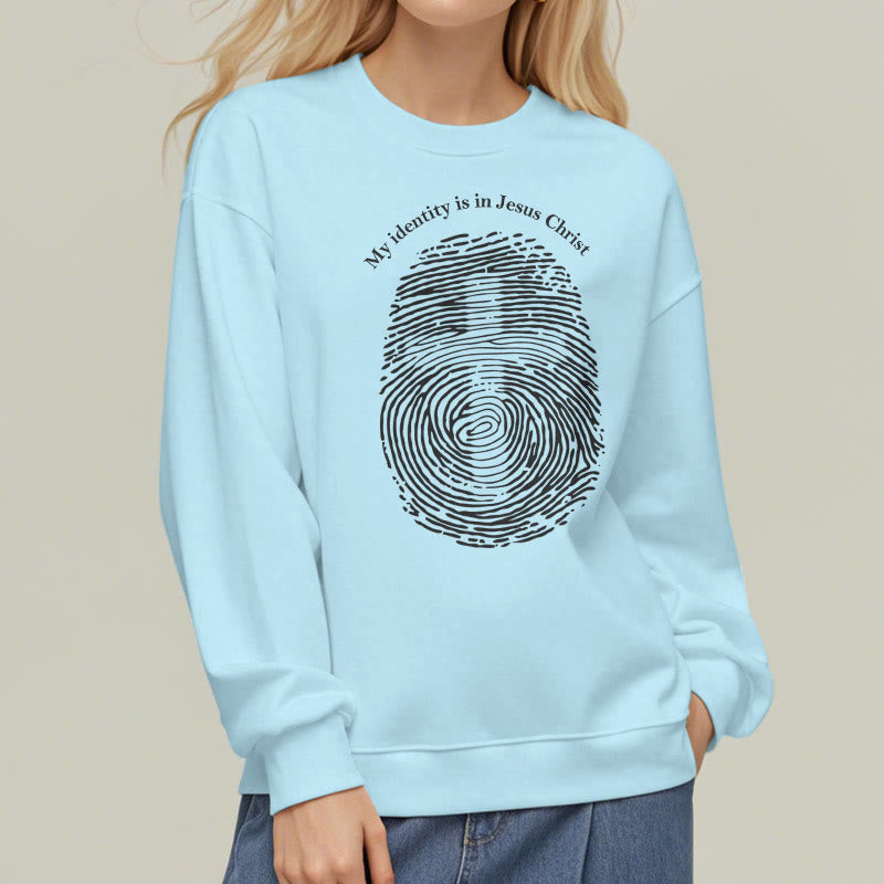 Christianartworkshop Klassisches Sweatshirt „Meine Identität liegt in Jesus Christus“ mit Kreuz-Fleecefutter aus Polyester - image 27
