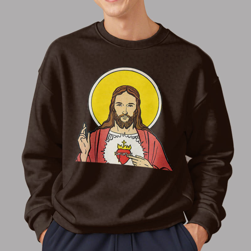 Christianartworkshop Klassisches, farbiges Sweatshirt mit Herz-Jesu-Futter aus Polyester