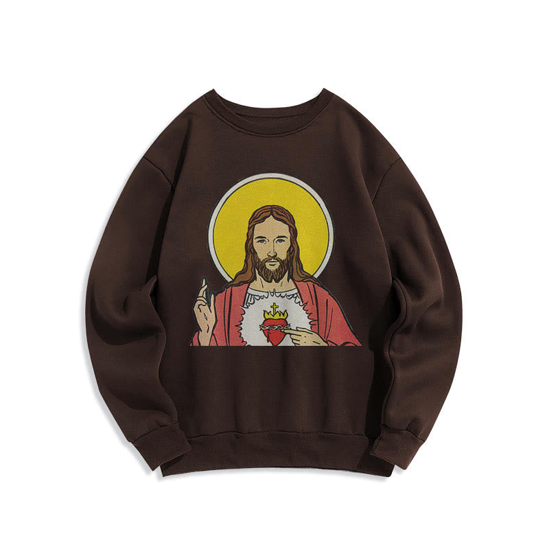 Christianartworkshop Klassisches, farbiges Sweatshirt mit Herz-Jesu-Futter aus Polyester