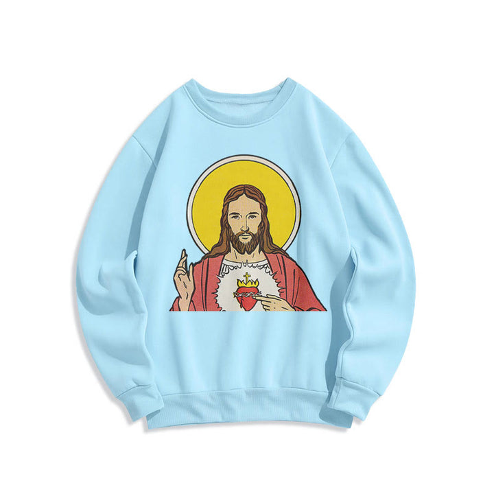 Christianartworkshop Klassisches, farbiges Sweatshirt mit Herz-Jesu-Futter aus Polyester