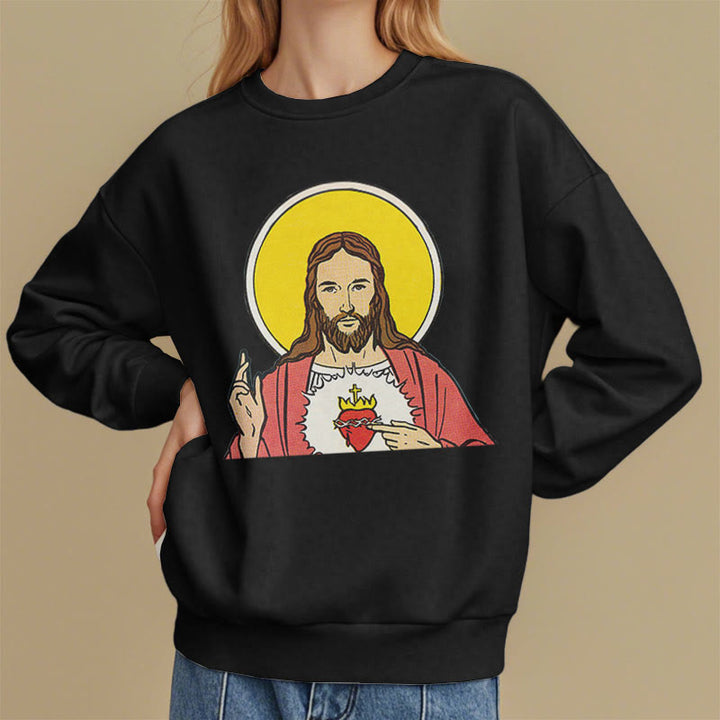 Christianartworkshop Klassisches, farbiges Sweatshirt mit Herz-Jesu-Futter aus Polyester