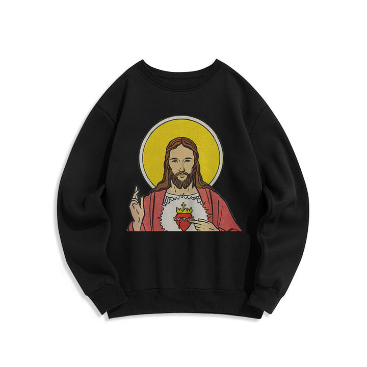 Christianartworkshop Klassisches, farbiges Sweatshirt mit Herz-Jesu-Futter aus Polyester