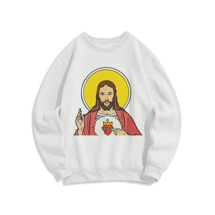 Christianartworkshop Klassisches, farbiges Sweatshirt mit Herz-Jesu-Futter aus Polyester