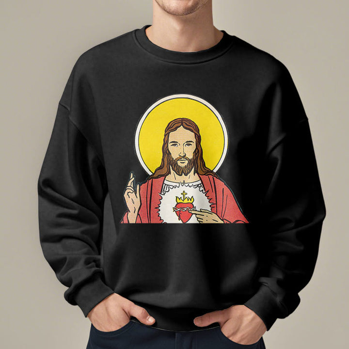 Christianartworkshop Klassisches, farbiges Sweatshirt mit Herz-Jesu-Futter aus Polyester