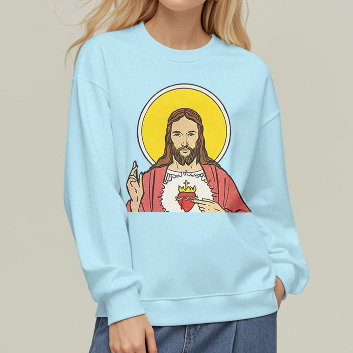Christianartworkshop Klassisches, farbiges Sweatshirt mit Herz-Jesu-Futter aus Polyester