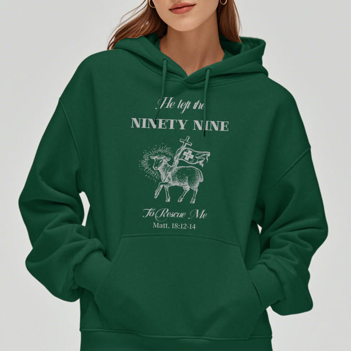 Christianartworkshop Zitat-Stil Er verließ die Neunundneunzig Fleece-gefütterter Polyester-Hoodie - image 22