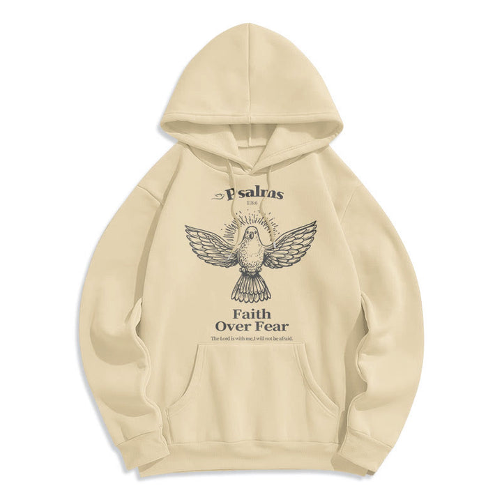 Christianartworkshop Klassischer Hoodie im Zitatstil: Glaube statt Angst – Fleecegefüttertes Polyester - Beige - 2XL - image 15