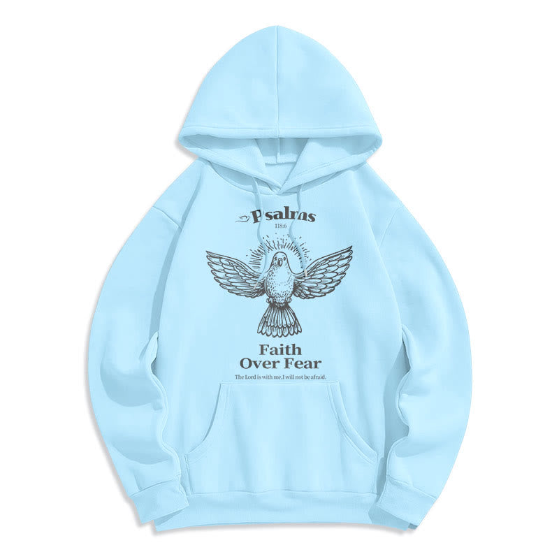 Christianartworkshop Klassischer Hoodie im Zitatstil: Glaube statt Angst – Fleecegefüttertes Polyester - Blau - 2XL - image 0