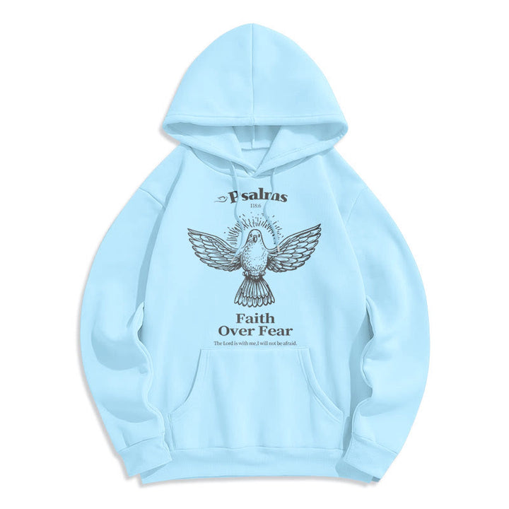 Christianartworkshop Klassischer Hoodie im Zitatstil: Glaube statt Angst – Fleecegefüttertes Polyester - Blau - 2XL - image 0