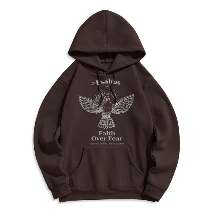 Christianartworkshop Klassischer Hoodie im Zitatstil: Glaube statt Angst – Fleecegefüttertes Polyester - Braun - 2XL - image 20