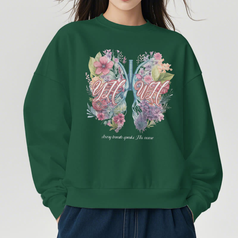 Christianartworkshop Farbiger Stil „Jeder Atemzug spricht seinen Namen“ Polyester-Sweatshirt mit Fleecefutter - image 23