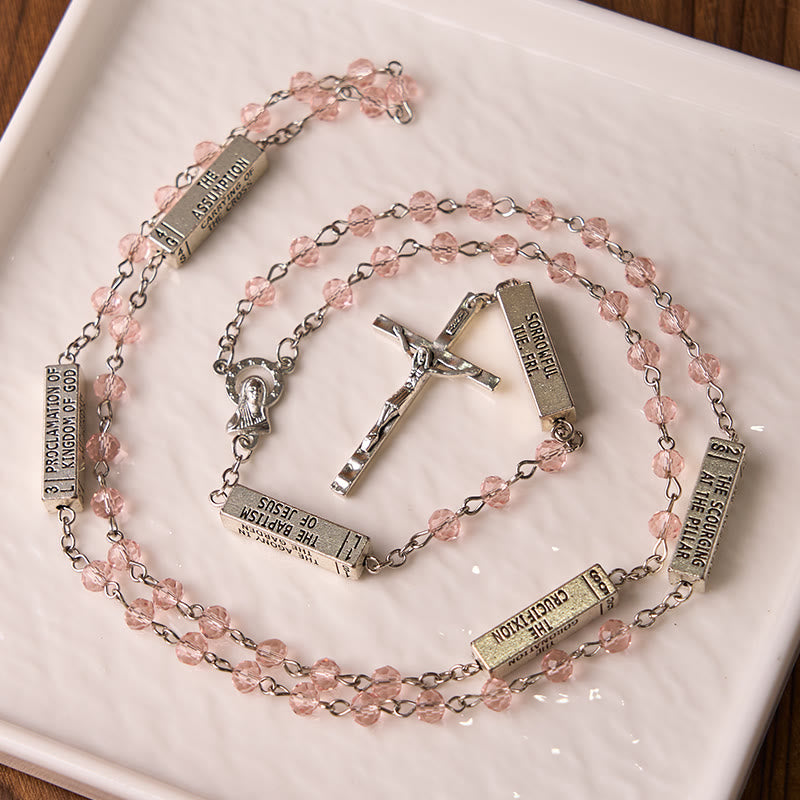 Christianartworkshop Der Mysterien-Rosenkranz, graviert, Mystery Bar - Rosa - image 1