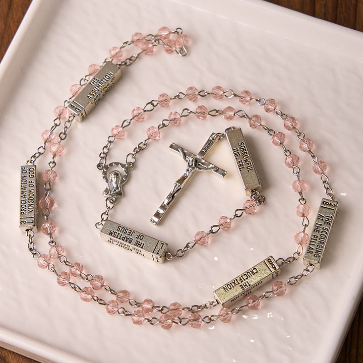 Christianartworkshop Der Mysterien-Rosenkranz, graviert, Mystery Bar - Rosa - image 0