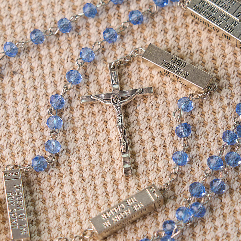 Christianartworkshop Der Mysterien-Rosenkranz, graviert, Mystery Bar - Blau - image 1