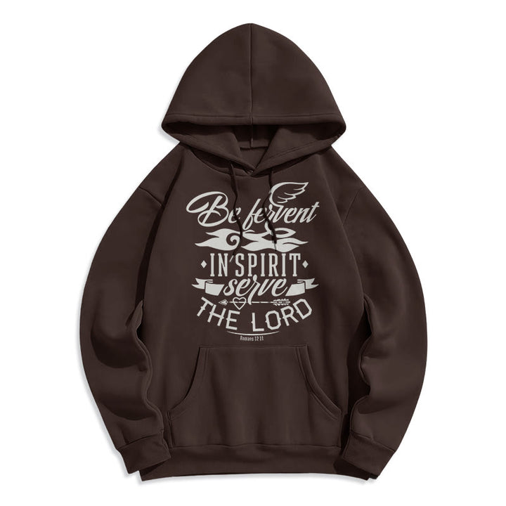Christianartworkshop Moderner Stil Be Fervent In Spirit Fleece-gefütterter Polyester-Kapuzenpullover - Braun - 2XL - image 15