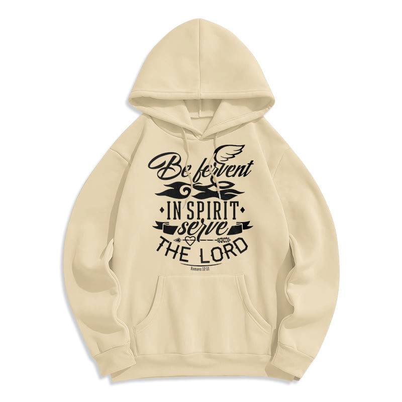 Christianartworkshop Moderner Stil Be Fervent In Spirit Fleece-gefütterter Polyester-Kapuzenpullover - Beige - 2XL - image 10
