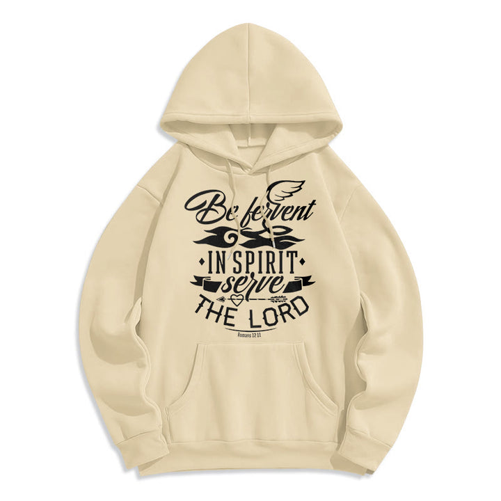 Christianartworkshop Moderner Stil Be Fervent In Spirit Fleece-gefütterter Polyester-Kapuzenpullover - Beige - 2XL - image 10