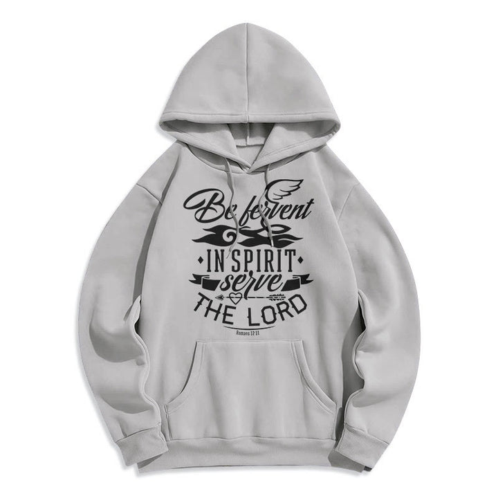 Christianartworkshop Moderner Stil Be Fervent In Spirit Fleece-gefütterter Polyester-Kapuzenpullover - Grau - 2XL - image 30