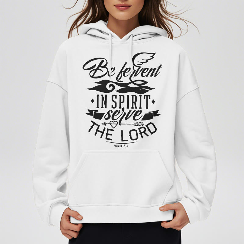 Christianartworkshop Moderner Stil Be Fervent In Spirit Fleece-gefütterter Polyester-Kapuzenpullover - image 2