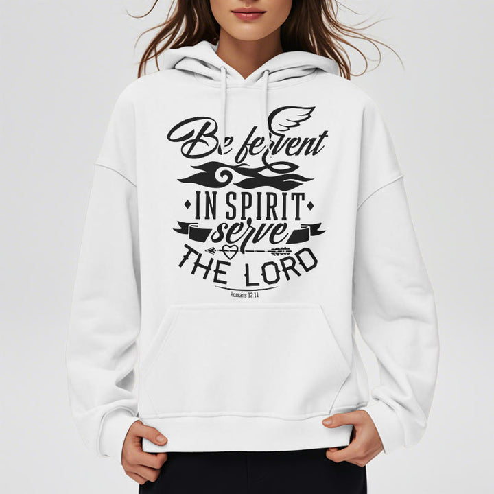 Christianartworkshop Moderner Stil Be Fervent In Spirit Fleece-gefütterter Polyester-Kapuzenpullover - image 2