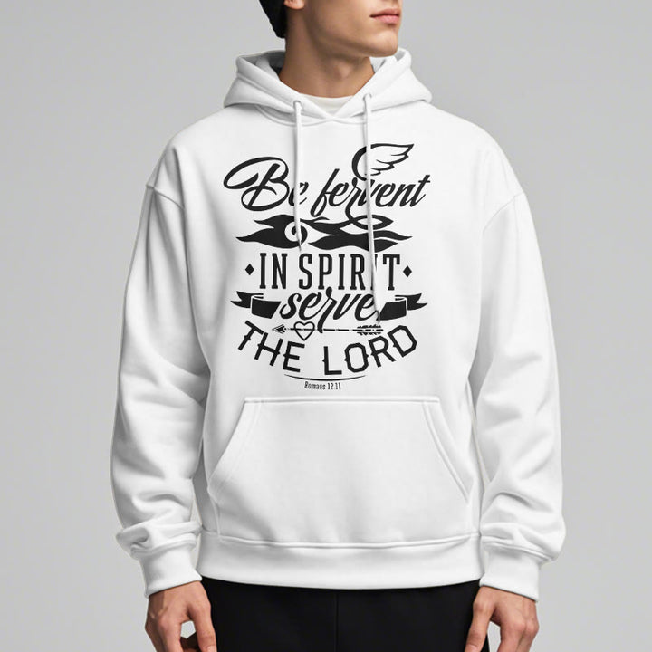 Christianartworkshop Moderner Stil Be Fervent In Spirit Fleece-gefütterter Polyester-Kapuzenpullover - image 1