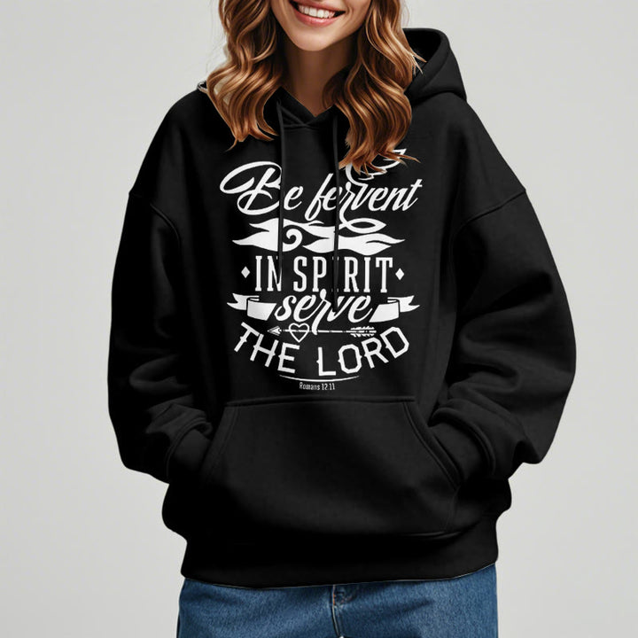 Christianartworkshop Moderner Stil Be Fervent In Spirit Fleece-gefütterter Polyester-Kapuzenpullover - image 7