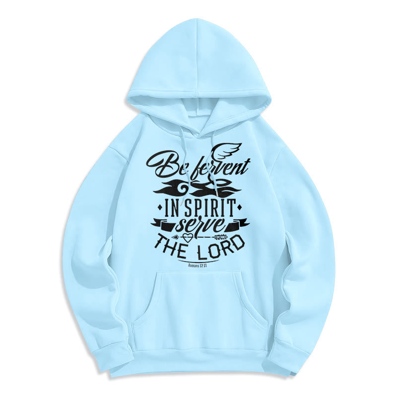 Christianartworkshop Moderner Stil Be Fervent In Spirit Fleece-gefütterter Polyester-Kapuzenpullover - Blau - 2XL - image 25