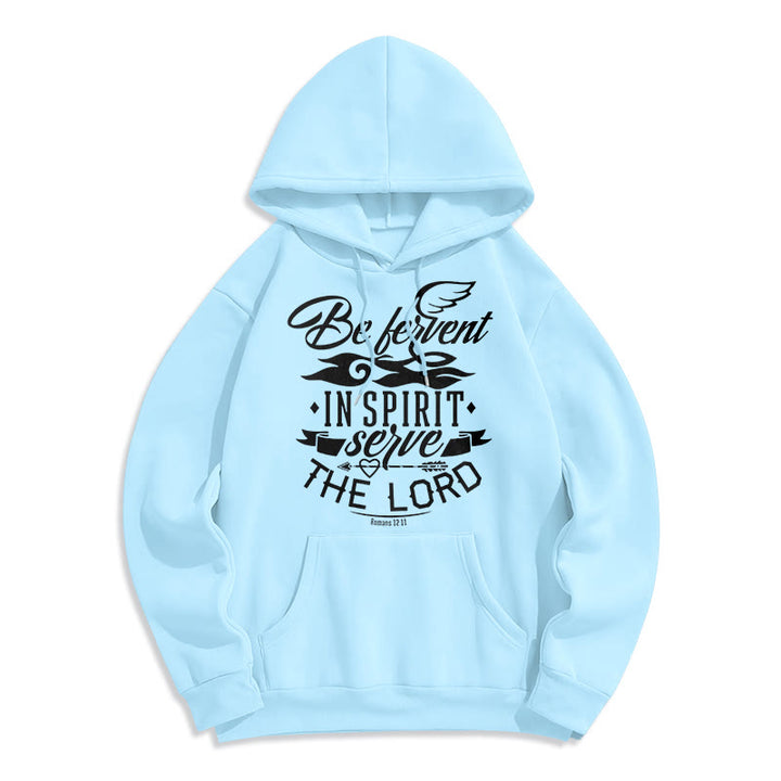 Christianartworkshop Moderner Stil Be Fervent In Spirit Fleece-gefütterter Polyester-Kapuzenpullover - Blau - 2XL - image 25