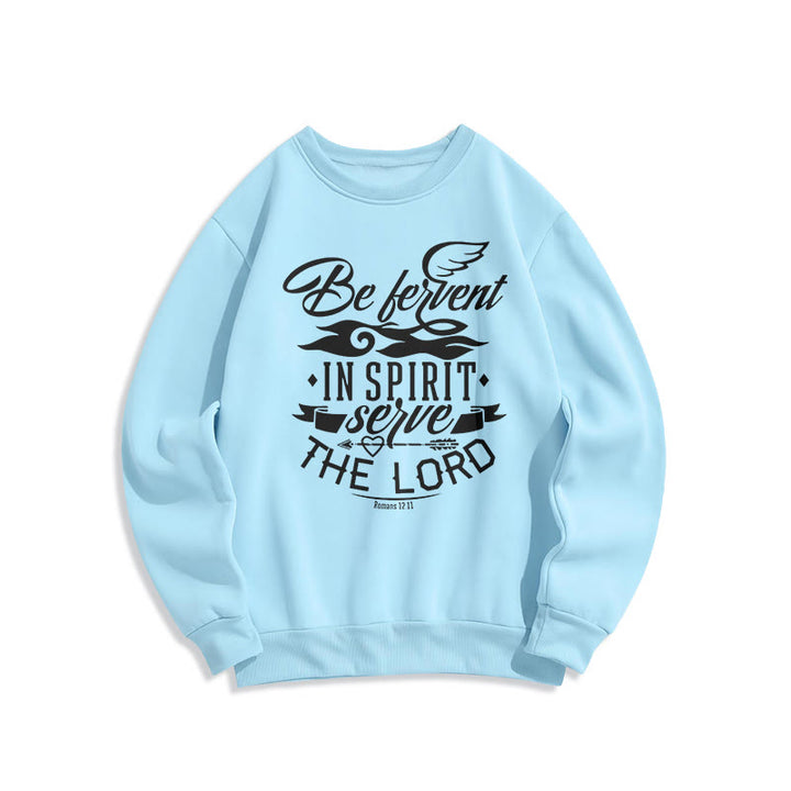 Christianartworkshop Modern Style Be Fervent In Spirit Fleece-gefüttertes Polyester-Sweatshirt - Blau - 2XL - image 25