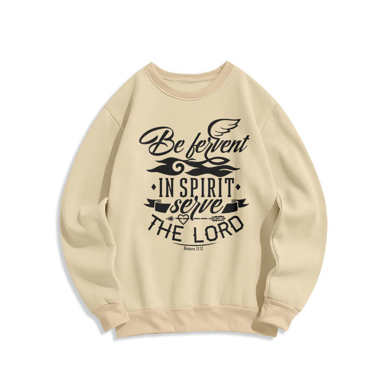 Christianartworkshop Moderner Stil Be Fervent In Spirit Fleece-gefüttertes Polyester-Sweatshirt - Beige - 2XL - image 10