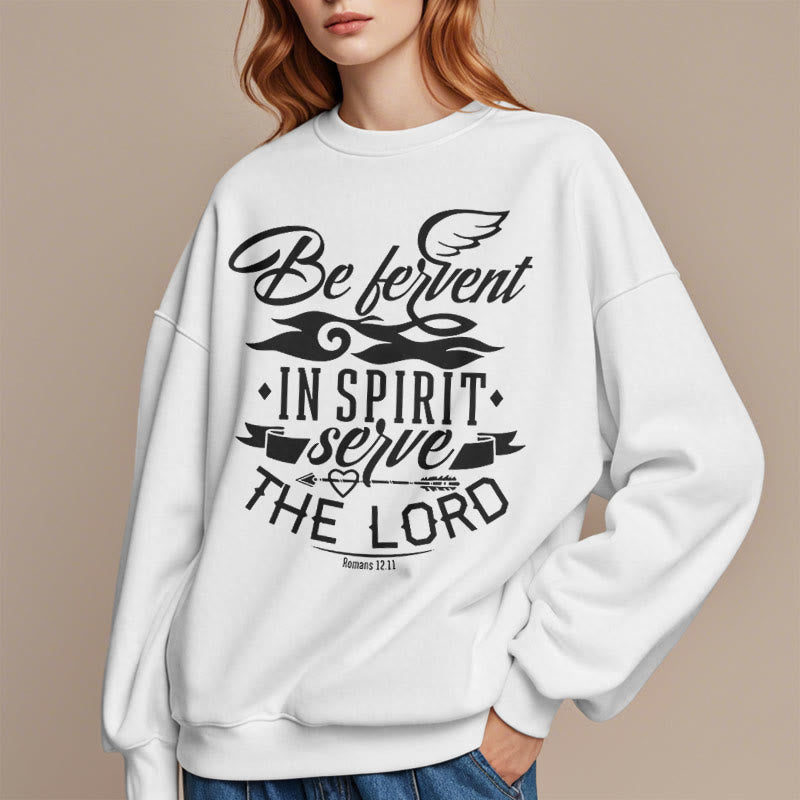 Christianartworkshop Moderner Stil Be Fervent In Spirit Fleece-gefüttertes Polyester-Sweatshirt - image 2