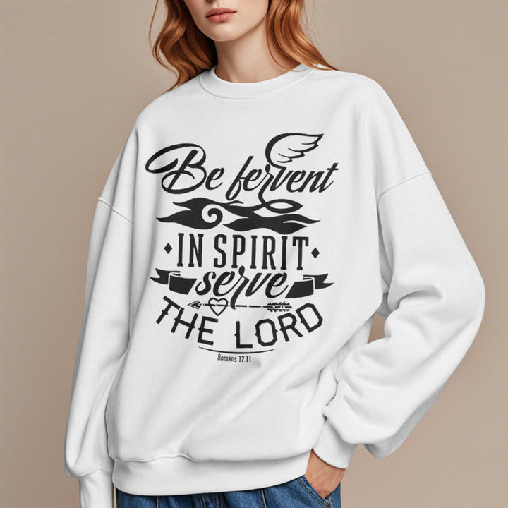 Christianartworkshop Moderner Stil Be Fervent In Spirit Fleece-gefüttertes Polyester-Sweatshirt - image 2