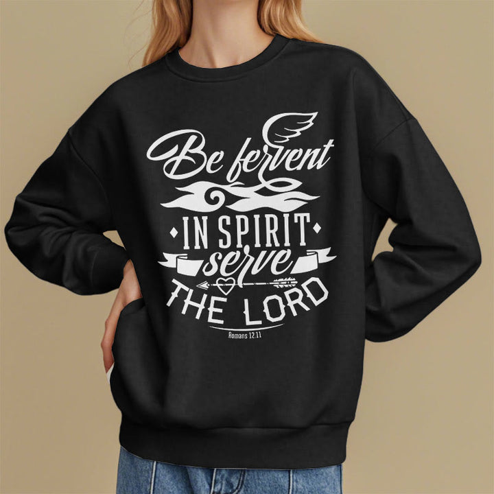 Christianartworkshop Moderner Stil Be Fervent In Spirit Fleece-gefüttertes Polyester-Sweatshirt - image 8