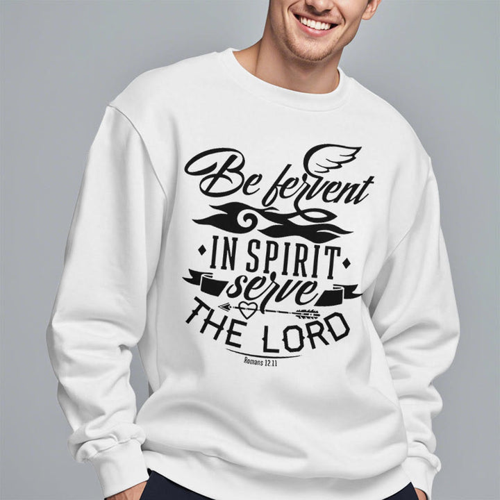 Christianartworkshop Moderner Stil Be Fervent In Spirit Fleece-gefüttertes Polyester-Sweatshirt - image 1