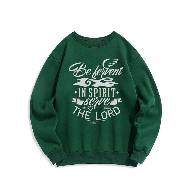 Christianartworkshop Moderner Stil Be Fervent In Spirit Fleece-gefüttertes Polyester-Sweatshirt - Grün - 2XL - image 20