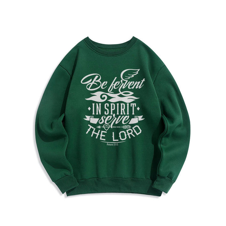 Christianartworkshop Moderner Stil Be Fervent In Spirit Fleece-gefüttertes Polyester-Sweatshirt - Grün - 2XL - image 20
