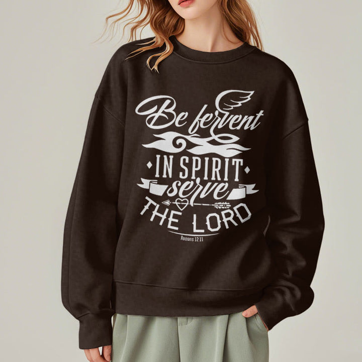 Christianartworkshop Moderner Stil Be Fervent In Spirit Fleece-gefüttertes Polyester-Sweatshirt - image 17
