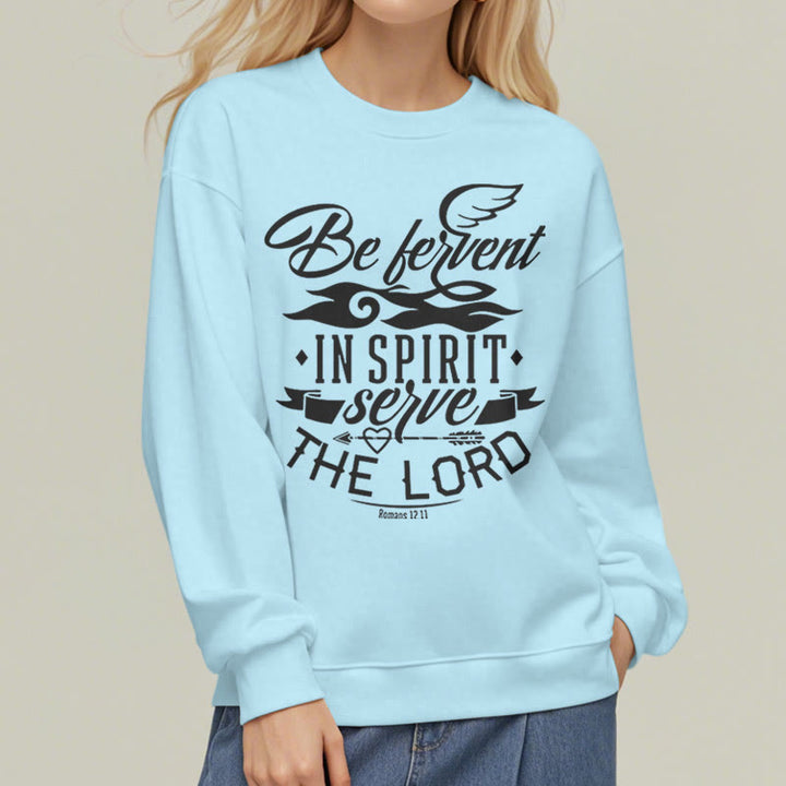 Christianartworkshop Moderner Stil Be Fervent In Spirit Fleece-gefüttertes Polyester-Sweatshirt - image 27